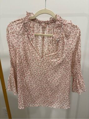 Rebecca Taylor Blouse with Pink Floral Print